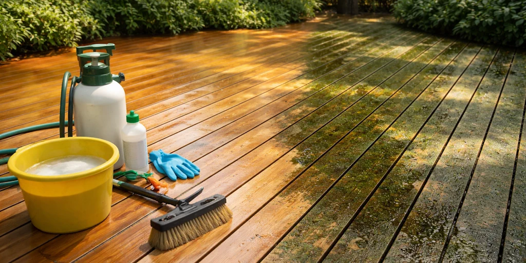 How to Clean Green Algae Off a Deck